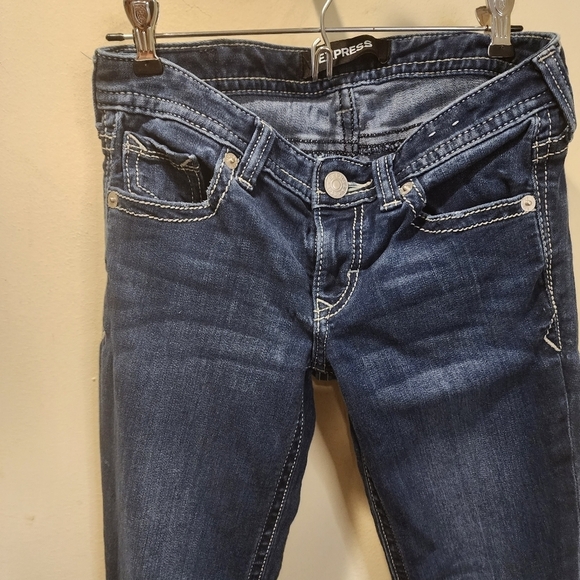 Express washed blue skinny low rise jeans 2R - Picture 7 of 12